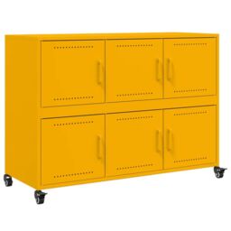 Berkfield Home Sideboard Mustard Yellow 100.5x39x72 cm Steel - thumbnail 2