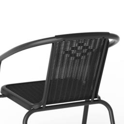 Living and Home PE Rattan Stacking Outdoor Garden Chairs Set of 2 in Black - thumbnail 8