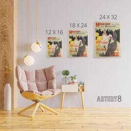 "Artery8 Lautrec Moulin Rouge Advert Paris Canvas Wall Art Print - Size: W18"" x H24""" - thumbnail 4