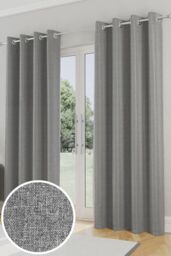 "Onyx Grey 100% Blackout Eyelet Curtain - 90"" x 90""" - thumbnail 1