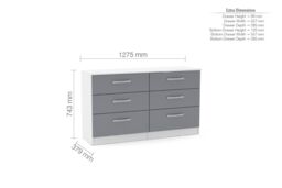 Birlea Lynx 6 Drawer Chest in White - thumbnail 6
