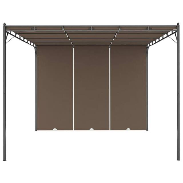 Berkfield Home Durable Garden Gazebo with Side Curtain 4x3x2.25 m Taupe - image 1