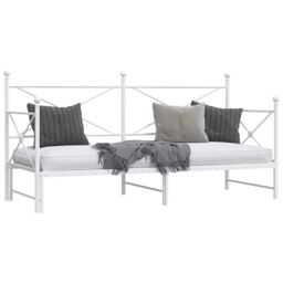 Berkfield Home Daybed with Trundle without Mattress White 90x200 cm Steel - thumbnail 5