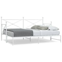 Berkfield Home Daybed with Trundle without Mattress White 90x200 cm Steel