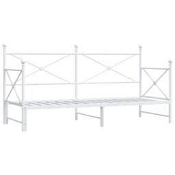 Berkfield Home Daybed with Trundle without Mattress White 90x200 cm Steel - thumbnail 2