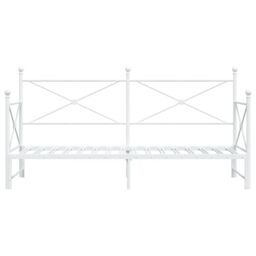 Berkfield Home Daybed with Trundle without Mattress White 90x200 cm Steel - thumbnail 6