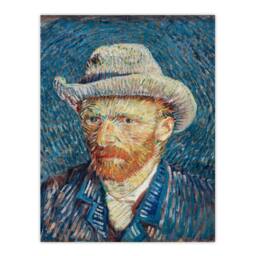 Artery8 Vincent van Gogh Framed Wall Art Self Portrait with Grey Felt Hat in Blue - Size: A4 - thumbnail 3