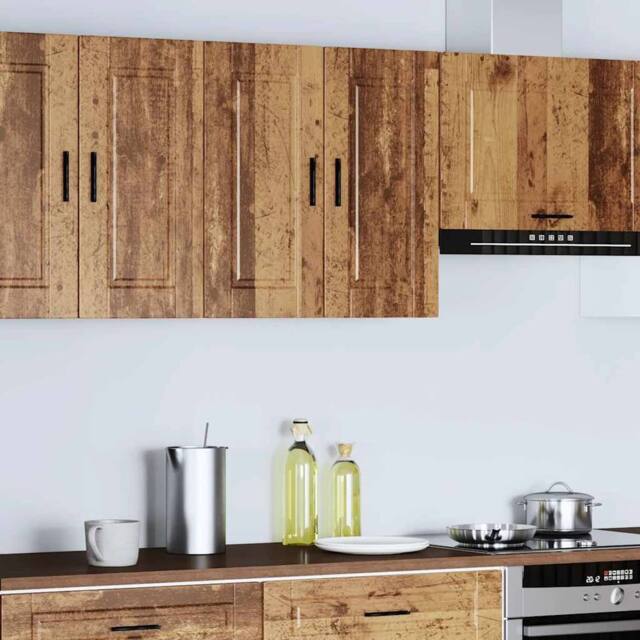 Berkfield Home Kitchen Wall Cabinet Porto Old Wood Engineered Wood in Brown - image 1