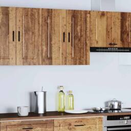 Berkfield Home Kitchen Wall Cabinet Porto Old Wood Engineered Wood in Brown - thumbnail 1
