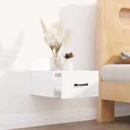 Berkfield Home Wall-mounted Bedside Cabinet White 35x35x20 cm - Size: 35 x 35 x 20 cm - thumbnail 3