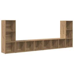 Berkfield Home TV Cabinet with Shelf with Storage 4 pcs Artisan oak Engineered wood in Brown - thumbnail 3
