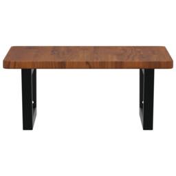 Berkfield Home Elegant Basin Shelf Wall Mounted Steel & Solid Wood Oak in Brown - thumbnail 4