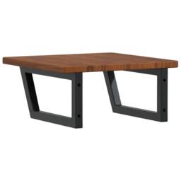 Berkfield Home Elegant Basin Shelf Wall Mounted Steel & Solid Wood Oak in Brown - thumbnail 6