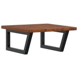 Berkfield Home Elegant Basin Shelf Wall Mounted Steel & Solid Wood Oak in Brown - thumbnail 3