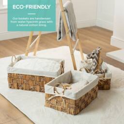 LIVIVO 3PC Seagrass & Water Hyacinth Weave Storage Baskets in Natural - thumbnail 2