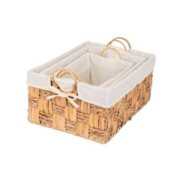 LIVIVO 3PC Seagrass & Water Hyacinth Weave Storage Baskets in Natural - thumbnail 5