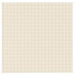 Berkfield Home Weighted Blanket Light Cream 200x200 cm 13 kg Fabric - thumbnail 3