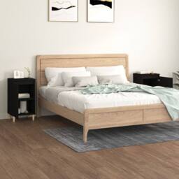 Berkfield Home Bedside Cabinets 2 pcs Black 40x35x70 cm Engineered Wood - Size: 40 x 35 x 70 cm - thumbnail 3