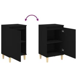 Berkfield Home Bedside Cabinets 2 pcs Black 40x35x70 cm Engineered Wood - Size: 40 x 35 x 70 cm - thumbnail 8