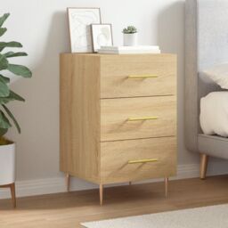 Berkfield Home Bedside Cabinet Sonoma Oak 40x40x66 cm Engineered Wood in Brown - Size: 40 x 40 x 66 cm - thumbnail 1