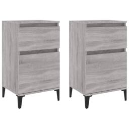 Berkfield Home Elegant Bedside Cabinets 2 pcs Grey Sonoma 40x35x70 cm - Size: 40 x 35 x 70 cm - thumbnail 3