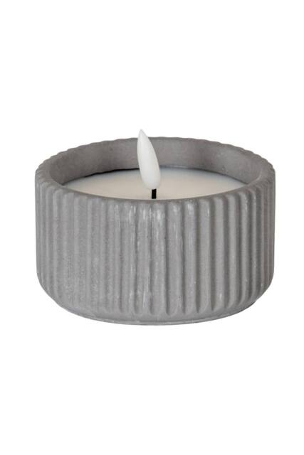 KDMD Luxe Collection Natural Glow Ribbed Small LED Candle in Grey - image 1