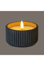 KDMD Luxe Collection Natural Glow Ribbed Small LED Candle in Grey - thumbnail 2