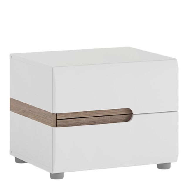 Furniture To Go Chelsea Bedroom 2 Drawer Bedside in White - image 1