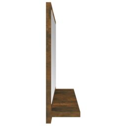 Berkfield Home Bathroom Mirror Smoked Oak 40x10.5x37 cm Engineered Wood in Brown - thumbnail 4