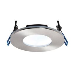 Netlighting Orbitalplus Fire Rated Integrated LED 1 Light Bathroom Recessed Light Satin Nickel Plate IP65 in Grey