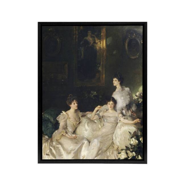 "Artery8 The Wyndham Sisters Portrait Sargent Framed Canvas Wall Art Print - Size: W12"" x H16""" - image 1
