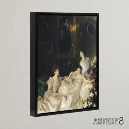 "Artery8 The Wyndham Sisters Portrait Sargent Framed Canvas Wall Art Print - Size: W12"" x H16""" - thumbnail 2