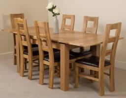 Thats Furniture Richmond 140-220cm Oak Extending Dining Table & 6 Yale Chairs in Brown - thumbnail 1