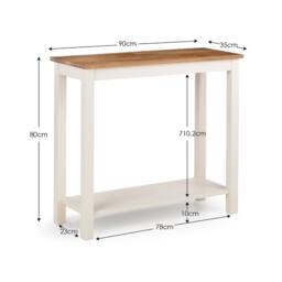 Cheshire Kirkhaven 90cm Console Table in Ivory & Oak in Light Oak - thumbnail 6