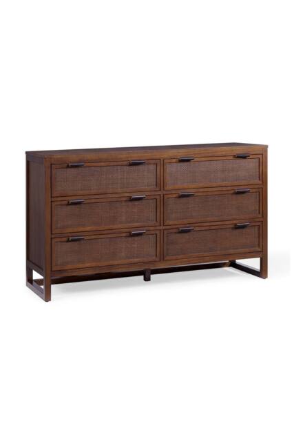 Teamson Home Hatteras Chest of Drawers 6 Drawer Bedroom Dresser in Walnut - image 1