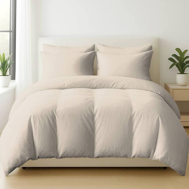 Grace 100% Egptian Cotton Duvet Cover Set with Matching Pillowcases in Taupe - Size: Single - image 1