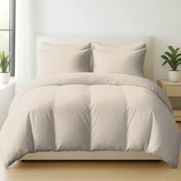 Grace 100% Egptian Cotton Duvet Cover Set with Matching Pillowcases in Taupe - Size: Single - thumbnail 1
