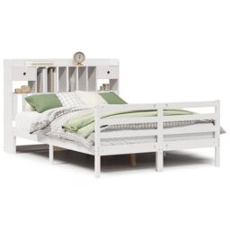 Berkfield Home Bookcase Bed without Mattress White 140x200 cm Solid Wood Pine - thumbnail 2