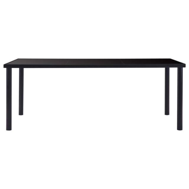 Berkfield Home Dining Table Black 200x100x75 cm Tempered Glass - Size: 200 x 100 x 75 cm - image 1