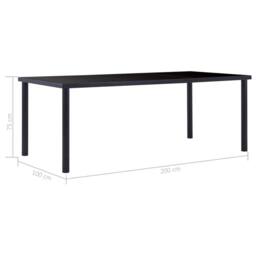 Berkfield Home Dining Table Black 200x100x75 cm Tempered Glass - Size: 200 x 100 x 75 cm - thumbnail 5