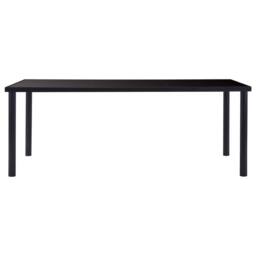 Berkfield Home Dining Table Black 200x100x75 cm Tempered Glass - Size: 200 x 100 x 75 cm