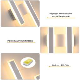 Pheashine Stylish Acrylic LED Wall Lamp 44cm Warm Light 3000K in White - thumbnail 3