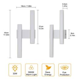 Pheashine Stylish Acrylic LED Wall Lamp 44cm Warm Light 3000K in White - thumbnail 5