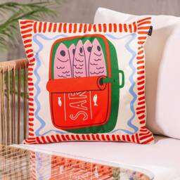 icon 4 Pack Cushion 43x43cm Sardine Print in Red - Size: 43x43 cm - thumbnail 2