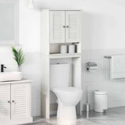 Berkfield Home Toilet Cabinet White 60 x 27 x 161 cm Solid pine wood - thumbnail 2