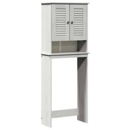 Berkfield Home Toilet Cabinet White 60 x 27 x 161 cm Solid pine wood - thumbnail 1