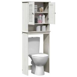 Berkfield Home Toilet Cabinet White 60 x 27 x 161 cm Solid pine wood - thumbnail 3