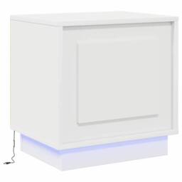Berkfield Home Elegant Bedside Cabinet with LED Lights White 44x34, 5x45 cm - thumbnail 3