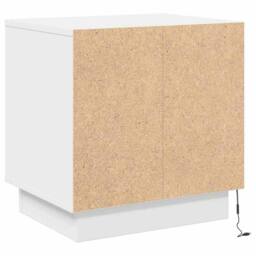 Berkfield Home Elegant Bedside Cabinet with LED Lights White 44x34, 5x45 cm - thumbnail 8