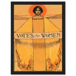 Artery8 Votes For Women Suffrage 19th Amendment Vintage Poster Artwork Framed Wall Art Print A4 in Black - thumbnail 1
